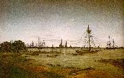 Caspar David Friedrich Port by Moonlight oil on canvas